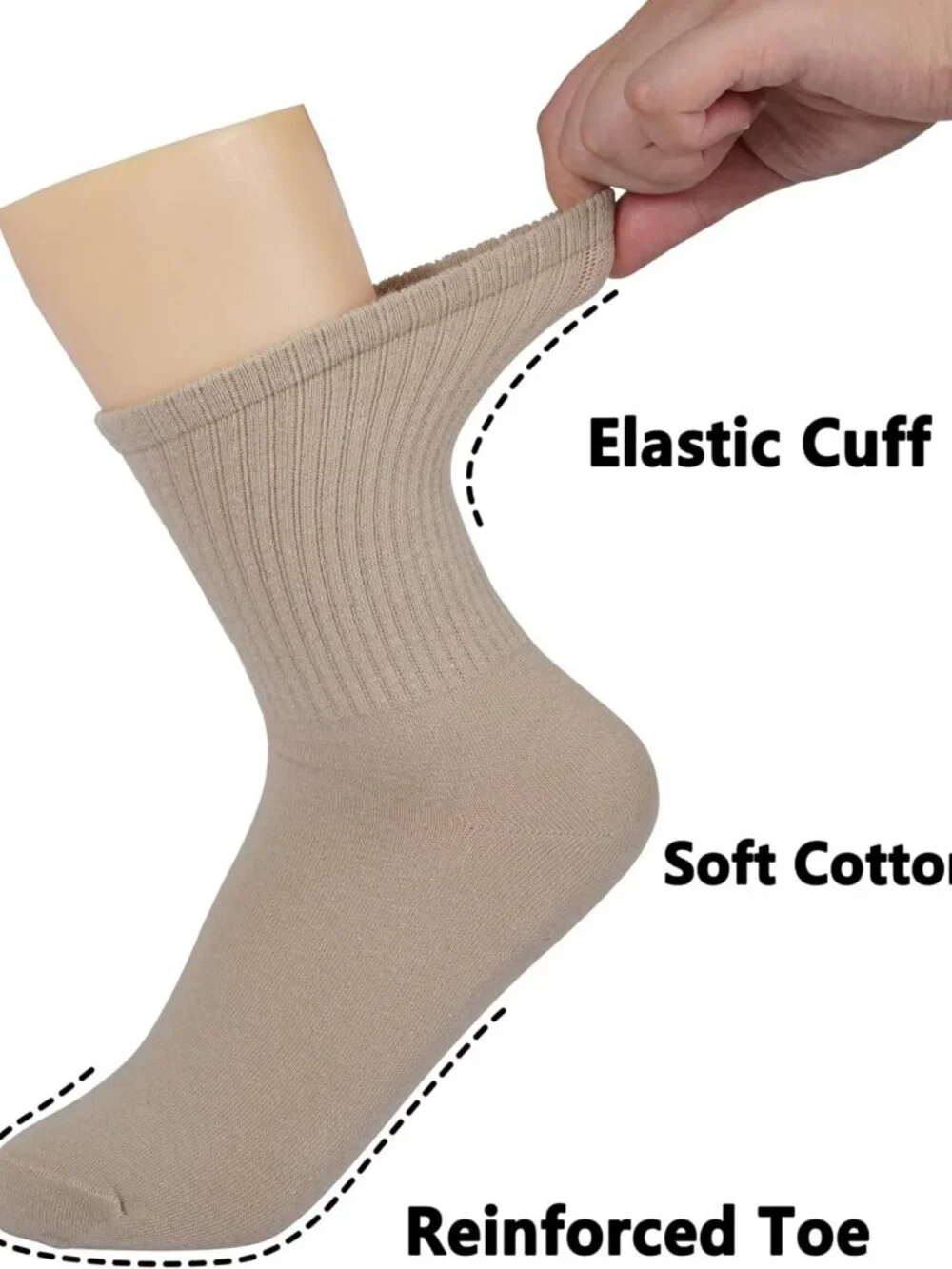 Cute Cotton Crew Socks for Women - Soft Casual Calf Socks, 6 Pairs, Size 5-10
